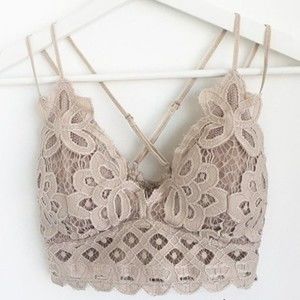 EDEN Light Taupe Floral Padded Lace Bralette